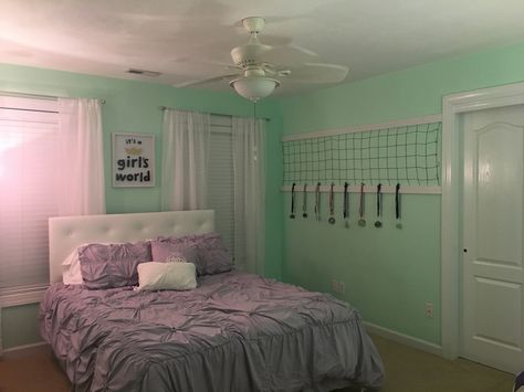 Volleyball theme room Volleyball Room Decor Ideas, Volleyball Room Ideas Bedrooms, Volleyball Themed Bedroom, Volleyball Bedroom Ideas, Volleyball Room Ideas, Volleyball Themed Room, Volleyball Room Decor, Volleyball Bedroom, Volleyball Decor