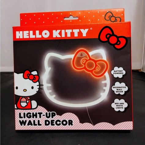 Hello Kitty Light Up Wall Decor Brand New In Box Makes A Great Christmas Gift Battery Operated Decorative Wall Decor Red And White Lights Hello Kitty Wall Decor, Light Up Wall Decor, Hello Kitty Room Decor, Pink Neon Lights, Hello Kitty Decorations, Hello Kitty Bedroom, Hello Kitty Rooms, Wall Decor Lights, Hello Kitty Accessories