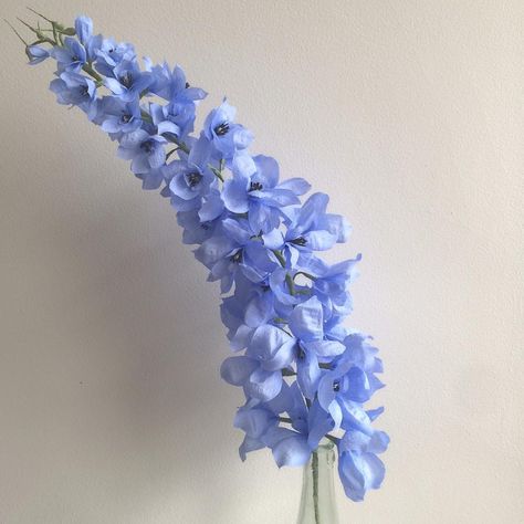 Paper delphinium. AKA: labor of love! #delphinium #blueflowers #flowers #paperflower #paperflowers #paperflorist #paperartist #botanicalartist #papercraft #handmade #handcrafted #dsfloral #designmilk #weddingflowers #eventflowers #customflowers #papergardenerssociety #pgscastle Crepe Flowers, Crepe Paper Flowers Diy, Crepe Paper Flower, Paper Magic, Crepe Paper Flowers, Flower Blue, Hair Band For Girl, Event Flowers, Paper Flowers Diy