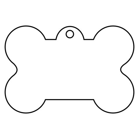 Dog Bone Tag Template Dog Paw Prints Drawing, Dog Collar Template, Printable Dog Bone Template, Dog Ear Template Printable, Dog Bone Template Free Printable, Dog Bone Svg Free, Puppy Printables Free, Cricut Dog Tags, Dog Template Printable Free Pattern