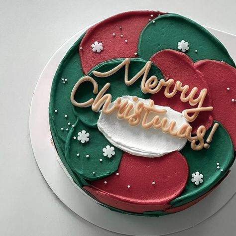 Christmas Cakes Easy, Christmas Themed Cake, Mini Torte, Christmas Cake Designs, Simple Cake Designs, Christmas Cake Decorations, Xmas Cake, Mini Cakes Birthday, Simple Birthday Cake