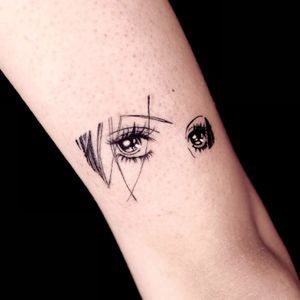 Nana Eyes Tattoo, Nana Eyes, Nana Tattoo Ideas, Cherub Tattoo Designs, Nana Tattoo, Strawberry Tattoo, Cherub Tattoo, Nana Anime, Tatoo Inspiration