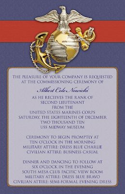 Custom Printables: Cole's Commissioning Ceremony Invitations Marines Wedding, Usmc Retirement, Eloped Wedding, Marine Corps Wedding, Marine Sister, Skate Invitations, Ball Invitation, Retirement Ceremony, Ball Event