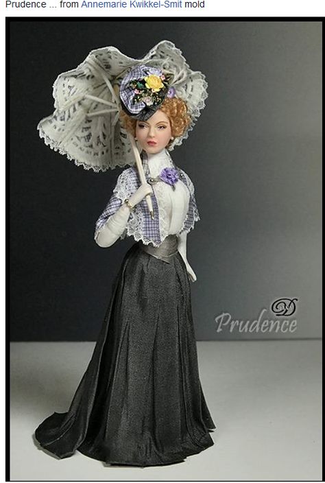 Dana Burton - Prudence ... from Annemarie Kwikkel-Smit mold Miniature Dress, Indian Dolls, Lady Doll, Victorian Dolls, Doll Costume, Doll Tutorial, Historical Costume, Dollhouse Dolls, Porcelain Dolls