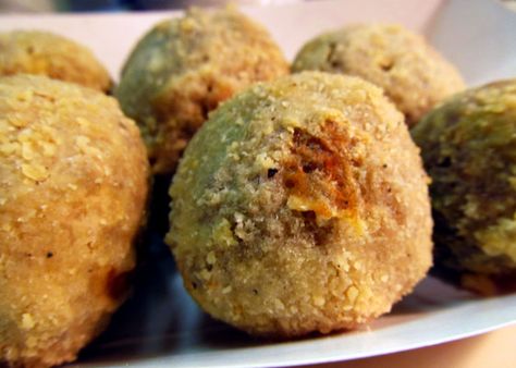 Tamale Balls - masa-wrapped seasoned ground beef balls - fried. Tamale Balls, Carnival Eats, Food Booth, Texas Recipes, Delicious Strawberry Cake, Fair Foods, Fried Meatballs, State Fair Food, Food Trailers