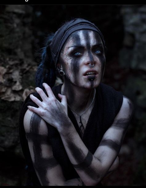 Pagan Makeup, Viking Makeup, Viking Warrior Woman, Warrior Paint, Spiritual Clothing, Viking Dress, Face Paint Makeup, Dark Makeup, Viking Warrior