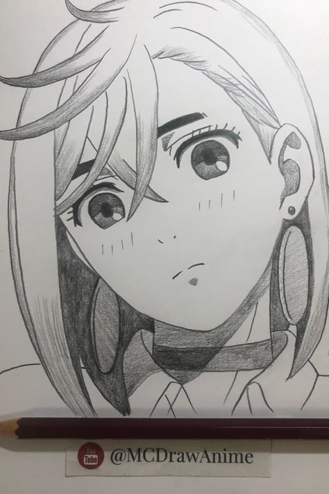 Anime Pencil Art Drawings, Dandadan Drawing Sketch, Art Pencil Sketches Images, Momo Ayase Drawing, Aesthetic Drawings Sketches Easy, Ayase Momo Dandadan, Dandadan Sketch, Momo Sketch, Easy Anime Sketches