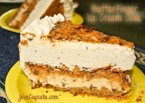 Butterfinger Cake Butterfinger Ice Cream, Butterfinger Recipes, Butter Finger Dessert, Butterfinger Cake, Ice Cream Cake Recipe, Cake Cream, Dessert Bites, Ice Cream Treats, A Piece Of Cake