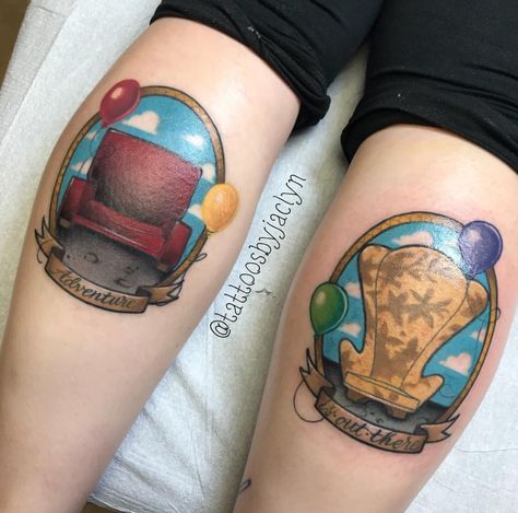 Disney Up Tattoo, Tattoos Disney, Disney Acrylic Nails, Doll Tattoo, Adventure Is Out There, Up Tattoo, Disney Up, Piercing Ideas, Up Tattoos