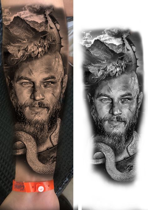 Discover the secret and the true story of the famous viking King Ragnar Lodbrok. We answer all your questions! Read Everythings in 2 Minutes! #ragnarlodbrok #viking #vikingstore Vikings Ragnar Tattoo, Ragnar Lothbrok Tattoo Design, Ragnar Tattoo Design, Viking Tattoos For Women, Ragnar Tattoo, Ragnar Lothbrok Tattoo, Viking Ragnar, Ragnar Vikings, Japanese Leg Tattoo