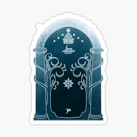 Door Of Durin, Lord Of The Rings Illustration, Rings Illustration, Doors Of Durin, Speak Friend And Enter, The Lord Of The Rings, Design Sticker, The Doors, The Rings