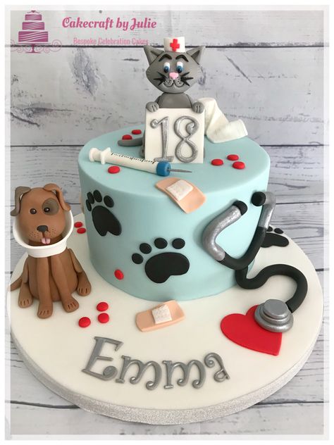 Veterinarian Cake Birthdays, Vet Cake Graduation, Vet Cake Birthday, Vet Tech Cake, Veterinary Birthday Party, Cake For Veterinary Doctor, Vet Birthday Cake, Veterinary Cake Ideas, Veterinarian Cake