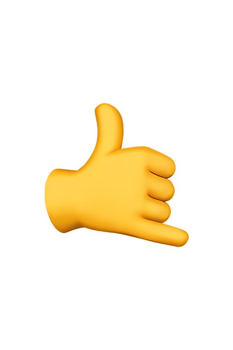 The 🤙 Call Me Hand emoji depicts a hand with the thumb and pinky finger extended, while the other fingers are curled inwards. The hand is facing towards the viewer, and the skin tone of the hand can vary depending on the platform used. The overall appearance of the emoji is meant to resemble a hand gesture often used to indicate a phone call. Iphone Imogies Png, Finger Emoji Hands, Hand Emoji Iphone, Phone Emoji Png, I Phone Emoji Png, Emot Iphone, Hand Emoji Meanings, Iphone Emoji Png, Rose Emoji