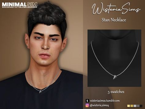 The Sims Resource - Sims 4 - Male Necklace - WisteriaSims - MINIMAL SIM - Stan Necklace Male Necklace, Sims 4 Hair Male, Baby Boy Hairstyles, Sims Free Play, Casas The Sims 4, Sims4 Clothes, Sims 4 Cc Furniture, Sims Hair, Sims 4 Mods Clothes