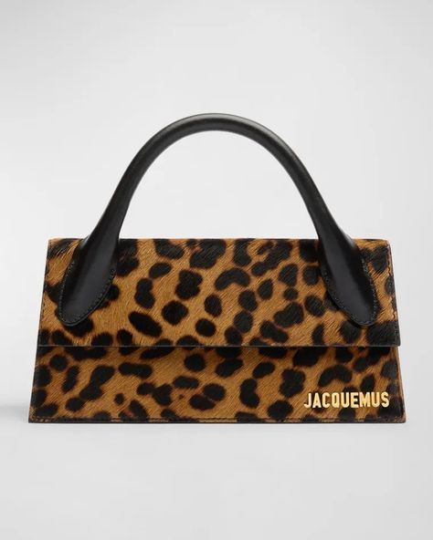 V64R8 Jacquemus Le Chiquito Long Leopard Calf Hair Top-Handle Bag Jacquemus Le Chiquito Long, Le Chiquito Long, Jacquemus Le Chiquito, Printed Leather Bag, Leopard Print Handbags, Leopard Print Bag, Jacquemus Bag, Leopard Bag, Latest Handbags