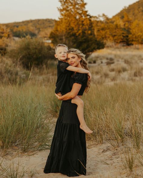 this mother and son session was everything 😭🥺🤍 LIKE HOW SWEET #photographer #photography #photoshoot #photosession #motherson #goldenhour #sanddunes #michigansummer #michiganphotographer #michiganphotography #westmichiganphotographer #beachsession #love Mother Son Picture Outfit Ideas, Mother Son Christmas Pictures, Mother Son Photoshoot Outfits, Boy Mommy And Me Pictures, Mama Son Photoshoot, Mom And Son Halloween Photoshoot, Mom And Son Fall Photoshoot Outfits, Black Dress Fall Photoshoot, Son And Mother Photoshoot