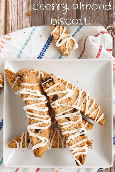 cherry almond biscotti Cherry Almond Biscotti, Cherry Almond Biscotti Recipe, Savory Cherry Recipes, Dried Cherry Recipes, Entertaining Desserts, Almond Biscotti Recipe, Lemon Scones, Cherry Cookies, Almond Biscotti