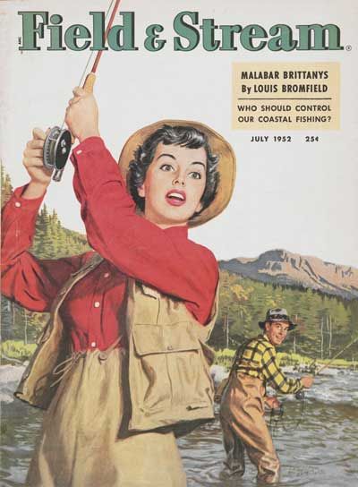 FIELD--STREAM-July-1952 www.sportinglifeblog.com Surprise Man, Fishing Woman, Fishing Pics, Outdoor Magazine, Field And Stream, Fly Fishing Art, Fishing Waders, Fishing Art, Hunting Art