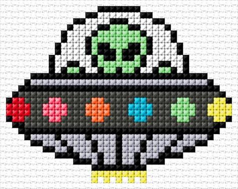 Alien Cross Stitch, Cross Stitch Calculator, Fuse Bead Patterns, Tiny Cross Stitch, Tiny Cross, Tapestry Crochet Patterns, Cross Stitch Books, Seed Bead Patterns, Pixel Art Pattern