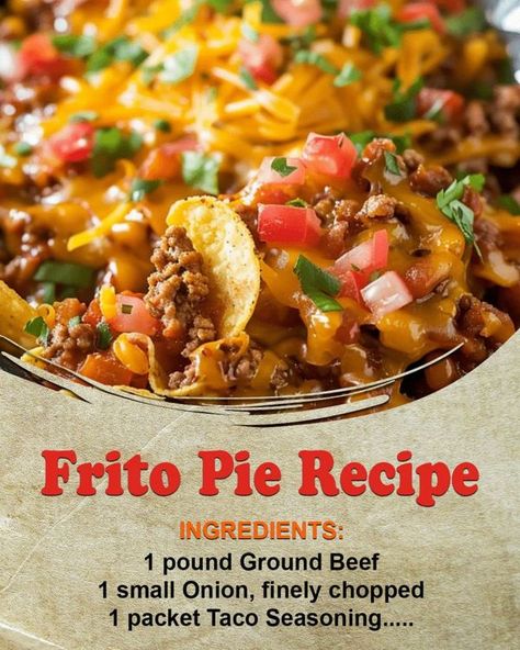 Frito Pie Recipe Easy, Frito Pie Recipe, Can Diced Tomatoes, Frito Pie, Hot Dog Chili, Skillet Dinners, Grandmas Recipes, Diced Tomatoes, Budget Friendly Recipes