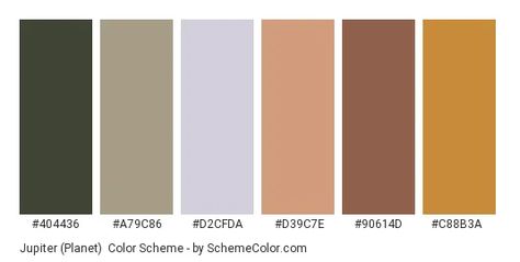 Color scheme palette image Jupiter Color, Jupiter Planet, Planet Colors, Hexadecimal Color, Green Name, Colors Palette, Color Palette Design, Colour Palette, In Nature