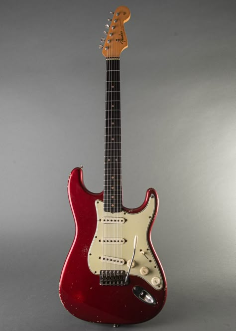 Fender Stratocaster 1964, Candy Apple Red | Carter Vintage Guitars Electric Guitar Fender Stratocaster, Candy Apple Red Stratocaster, Punk Moodboard, Fender Stratocaster Red, Vintage Stratocaster, Red Stratocaster, Guitar Wallpaper, Kat Stratford, Retro Guitar