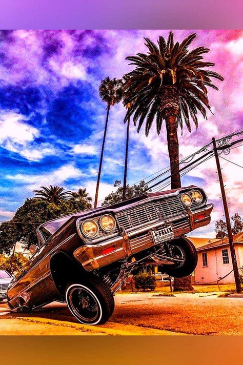 HD Lowrider Wallpaper Discover more Car, colorful Designs, Customized Vehicles, Hydraulic, Lowered Body wallpapers. https://www.wptunnel.com/hd-lowrider-wallpaper/ Lowrider Wallpaper, Impala Car, Chicano Love, Car Low, Car Iphone Wallpaper, 64 Impala, Gangsta Tattoos, Low Rider Girls, Cholo Art