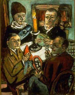 Max Beckmann, Four Men Around a Table, msu.edu German Painters, Antoine Bourdelle, Max Beckmann, New Objectivity, Degenerate Art, Expressionist Artists, German Expressionism, Expressionist Art, German Art