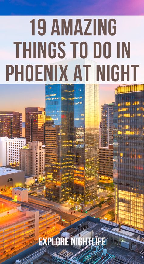 There are so many fantastic things to do in Phoenix at night.Let me be honest, I was keeping my expectations low when I visited Phoenix for the first time. But boy, the city surprised me, giving a new meaning to Arizona nightlife.Check out this guide to know all about the top things to do in Phoenix at night, including romantic Phoenix night activities, night attractions in Phoenix to enjoy with your kids, and more. Phoenix In March, Date Night In Phoenix Az, Things To Do In Phoenix Arizona, Phoenix Nightlife, Phoenix Things To Do, Phoenix Nights, Phoenix With Kids, Downtown Phoenix Arizona, Night Activities