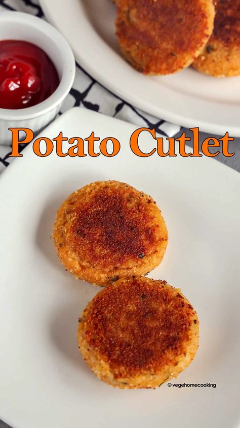 Potato Cutlet / Aloo Cutlet (Crispy and Shallow-Fried) Potato Cutlets Recipes, Aloo Cutlet Recipe, Aloo Cutlet, Potato Cutlet, Indian Starters, Cutlet Recipes, Potato Cutlets, Cutlets Recipes, Vegetarian Fast Food