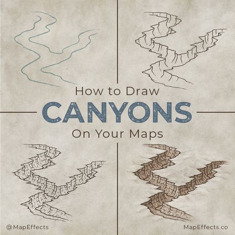 How To Draw Canyons On Maps, Drawing Fantasy Landscape, Map Of The World Art, How To Draw A Map For Your Story, Diy Maps Drawing, Trees On A Map, How To Fantasy Map, How To Draw Trees On A Map, Landscape Illustration Tutorial