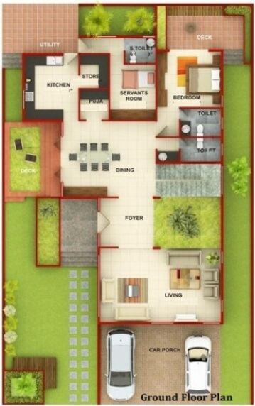 Duplex Floor Plans | Indian Duplex House Design | Duplex House Map 40x60 House Plans, 30x50 House Plans, North Facing House, Duplex Floor Plans, Bungalow Floor Plans, Duplex Plans, Indian House Plans, 3d House Plans, House Plans Mansion