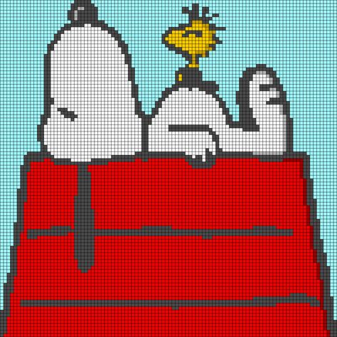 Alpha pattern #154787 | BraceletBook Snoopy Alpha Pattern Crochet, Snoopy Alpha Pattern, Beaded Snoopy, Woodstock Bird, Tapestry Blanket, Snoopy Christmas, Crochet Tapestry, Alpha Pattern, Alpha Patterns