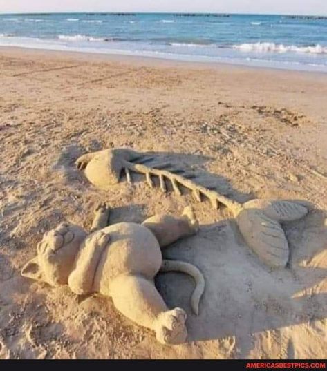 Daily Picdump. Beach Sand Art, Sand Sculpture, Sand Sculptures, Sand Art, Sand Castle, Land Art, Beach Scenes, Beach Sand, Beach Art