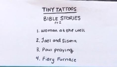 Bible Story Tattoo, Tiny Bible Tattoos, Story Tattoo, Bible Tattoos, Bible Story, Bible Notes, Bible Stories, Tiny Tattoos, The Well