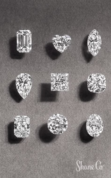 Different Shapes Of Diamonds, Heart Diamond Jewelry, Different Cuts Of Diamonds, Diamond Shaped Ring, Shapes Of Diamonds, Diamonds Shapes, Types Of Diamond Cuts, Jewel Drawing, Jewelry Knowledge