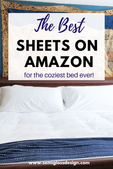 Learn more about the best sheets on amazon and why I love this set. These luxury sheets are affordable, well made and gorgeous to look at! #semiglossdesign #sheets #bedding #masterbedroom #bedroom #bedroomdecor How To Sew Curtains, Rental Decorating Ideas, Easy Home Updates, Beautiful Bed Designs, Bedroom Diy Ideas, Amazon Bedding, Simple Decor Ideas, Sew Curtains, Simple Bed Designs