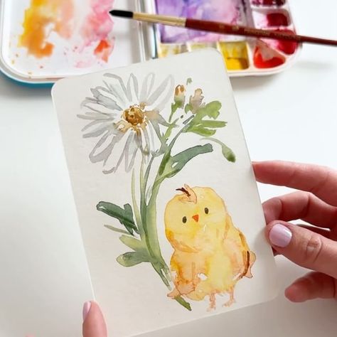 Anna Koliadych | A cute spring Easter wreath with watercolor – it’s such a fun and easy project 🌿🐣🥰🎨 #watercolor #watercolortutorial #watercolorvideo… | Instagram Valentinesday Craft, Magic Watercolor, Watercolor Card Ideas, Drawing Scenery, Watercolor Spring, Sponge Painting, Watercolor Video, Watercolor Paintings For Beginners, Cards Watercolor