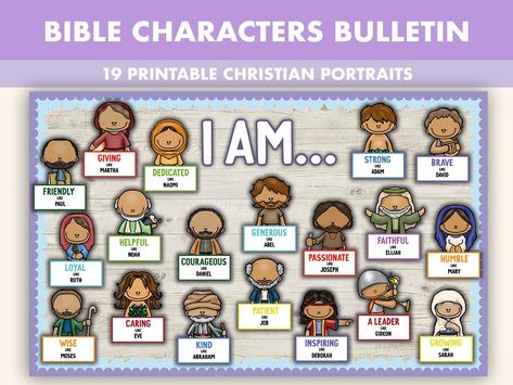 Character Bulletin Boards, Christian School Bulletin Boards, Christian Classroom Decor, Classroom Decor Boho, Sunday School Classroom Decor, Boho Bible, Bible Bulletin Boards, Kids Bulletin Boards, Christian Classroom