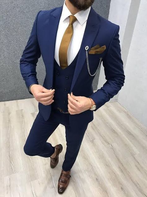 Wedding Suits Men Blue, Blue Slim Fit Suit, Terno Slim, Blue Suit Men, Slim Fit Suit Men, Wedding Dress Men, Dress Suits For Men, Designer Suits For Men, Navy Blue Suit