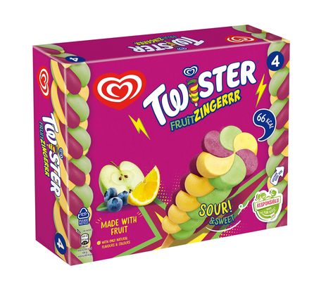 NEW 🧊 Lolly Wall’s has launched Twister Fruit Zingerrr, its first-ever sweet and sour ice lolly Sweet And Sour Lollipops, Fruit Riot Sour Grapes, Sour Lollies, Sour Sweets Candy, Fab Ice Lolly, Real Fruit Juice, New Product Development, Real Fruit, Ice Lolly