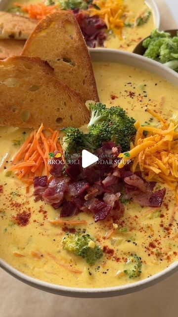 Hajar Larbah on Instagram: "🥦🧀 creamy and cheesy broccoli cheddar soup with @gonnaneedmilk - as the weather cools down, I’m craving more and more cozy meals. This is my favorite to enjoy with some toasted sourdough! Full recipe on the blog as always - link in bio! #ad #gonnaneedmilk

#soup #easyrecipes #dinner #onepotmeal #easydinner #dinnerideas #cooking #cozy #food #foodie #foodblog #foodblogger #yummy #eeeeeats" Winter Foraging, Soup Sunday, Cozy Food, Cheesy Broccoli, Broccoli Cheddar Soup, Cozy Meals, Cheddar Soup, Broccoli Cheddar, Gazpacho