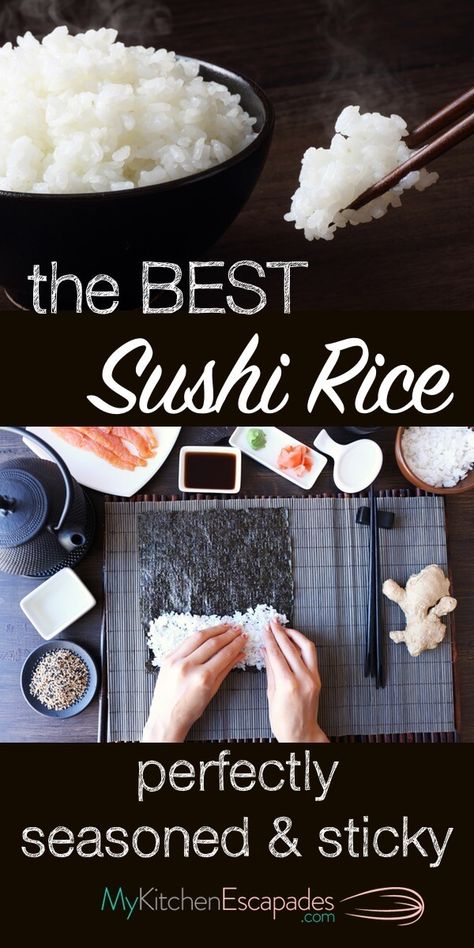 Easy to make and turns out perfectly seasoned and sticky! Includes instructions for Instant Pot or stove top Sushi Rice Recipe Stove Top, Sushi Rice Instant Pot, Best Sushi Rice, Sushi Rice Recipe, Sushi Rice Recipes, Easy Sushi, Stove Top Recipes, Homemade Sushi, Best Sushi