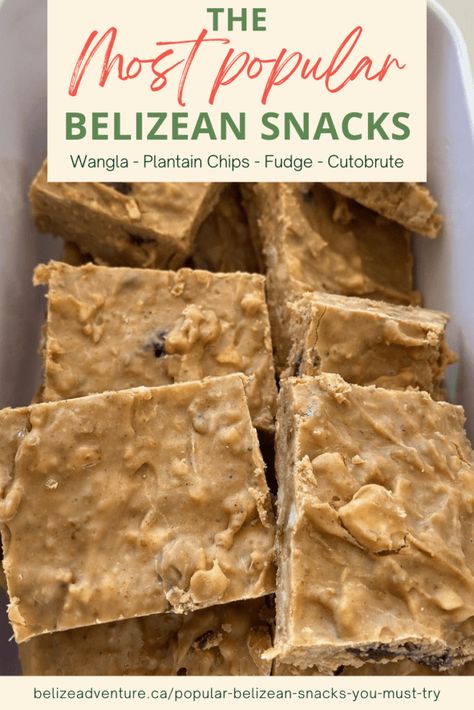 Popular Belizean Snacks You Must Try – Belize Adventure Belize Desserts, Belize Food Recipes, Belizean Garnaches, Belizean Powder Bun Recipe, Caribbean Appetizers, Caribbean Desserts, Belizean Recipes, Belize Recipes, Belizean Food