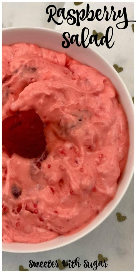 The Best Raspberry Salad - Strawberry Fluff Salad, Strawberry Jello Salad, Strawberry Cheesecake Salad, Cookie Salad, Raspberry Salad, Strawberry Fluff, Creamy Fruit Salads, Fluff Salad, Pistachio Salad