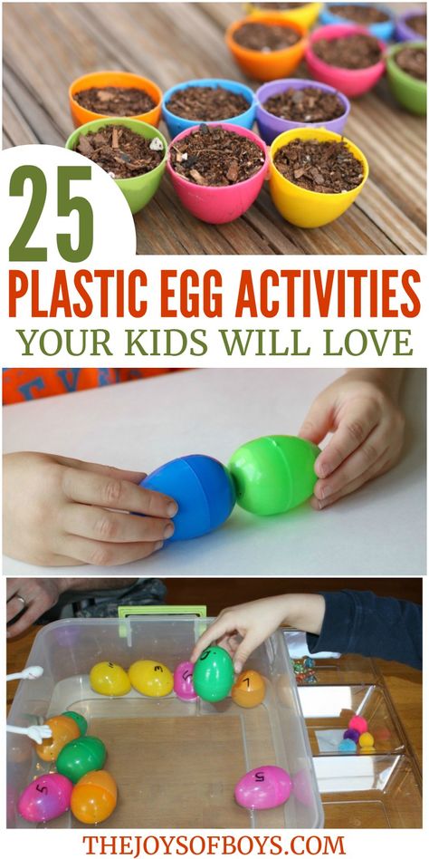 Plastic egg activities Plastic Egg Activities, Egg Activities, Craft For Easter, Easter Craft For Kids, Cool Stuff For Kids, Relay Races, Preschool Craft, Plastic Easter Eggs, Easy Easter Crafts