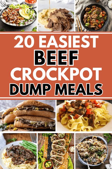 Easy crockpot beef recipes! Dump and go crockpot dinners beef, crock pot dump meals beef, dump recipes dinner crock pots, crockpot dump and go recipes, budget crockpot meals, slow cooker dump meals beef, easy dump crockpot meals families, all day crockpot meals dinners, easy crockpot recipes 8-10 hours, crockpot freezer dump meals kid friendly, cheap kid friendly crockpot meals, slow cooker dinner recipes for family, ground beef crockpot recipes slow cooker easy dinners, crock pot meat recipes. Dump Crockpot Meals, Dump Crockpot, Crockpot Beef Recipes, Dump And Go Crockpot Dinners, Crockpot Dump Meals, Dump And Go Recipes, Dump And Go Crockpot, Meals Beef, Beef Crockpot