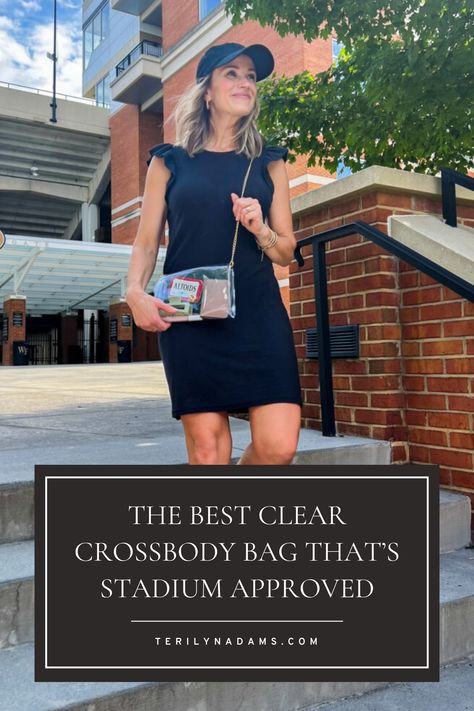 Tired of the hassle at stadium gates? Say hello to stylish simplicity with these cute and affordable clear crossbody bags from Amazon! Perfect for football games and concerts, they've got you covered. Check out the blog for all the details! #ConcertReady #FootballFashion #ClearPurse Clear Purse Outfit, Clear Stadium Crossbody Bag, Clear Purses For Football Games, Stadium Bags Clear, Clear Crossbody Bags, Clear Bags For Concerts, Concert Purse, Concert Bag, Crossbody Bag Outfit