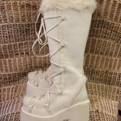 Demonia Boots White Snow Boots, Demonia Boots, Naked Wolfe, Demonia Shoes, White Snow, My Shoes, Snow Boots, My Wardrobe, Bags Shoes