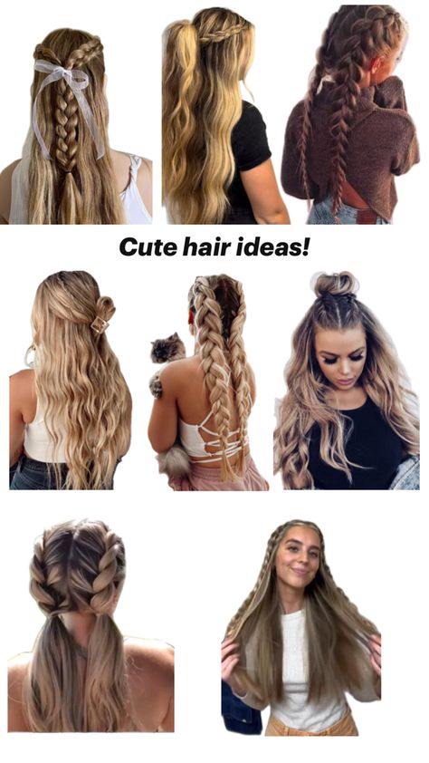 Cute Hair Ideas, Cute Sporty Hairstyles, Soccer Hairstyles, Hairstyle Examples, Aesthetic Hairstyles, Easy Hairstyles For Thick Hair, Cute Simple Hairstyles, Hairstyles For Layered Hair, Hair Braid Videos